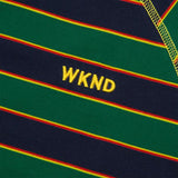 WKND - Stripe Long Sleeve Shirt - Navy/Green - WKND Skateboards UK